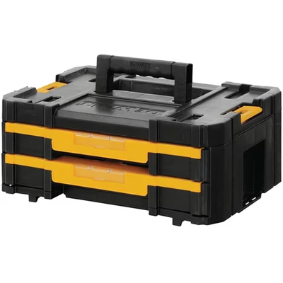 Image of DeWalt DWST1 70706 T Stak IV Tool Storage Box with 2 Shallow Drawers, Yellow/Black, 44 x 31.4 17.6 cm