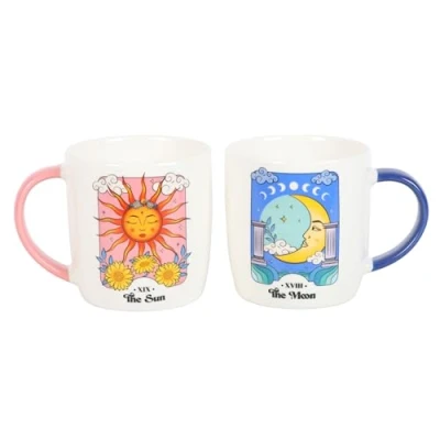 Image of Something Different Wholesale Celestial Dreams Tea Ritual Set: Tarot Inspired Sun and Moon Mug Duo Unique Home Decor, Gift for Dreamers