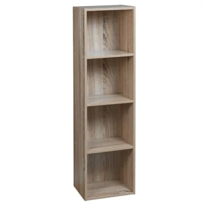 Image of URBNLIVING Tier Wooden Bookcase Shelving Display Storage Shelf Unit Wood Shelves (Antique Oak, 4 Shelf)