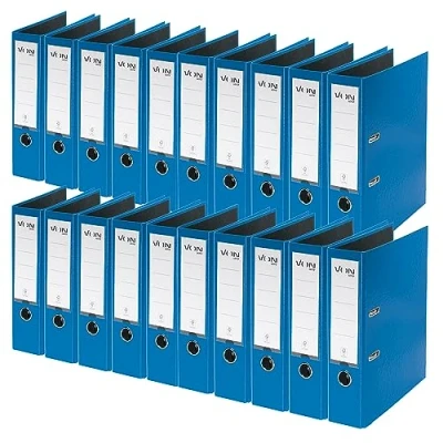 Image of VON Leitz 10550035 A4 Folder, Cardboard with Plastic Cover, 80 mm Spine Width, for 600 Sheets, Blue Angel &amp; FSC Certified, School, Study Home,