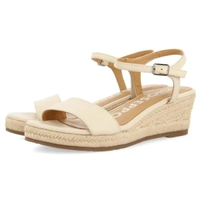 Image of GIOSEPPO Women&#039;s Yalaha Espadrille Wedge Sandal, Ivory White, 3 UK