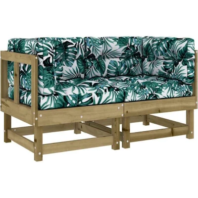 Image of vidaXL Corner Sofas with Cushions 2 pcs Impregnated Wood Pine