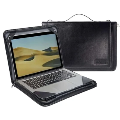 Image of Broonel Black Leather Laptop Messenger Case Compatible with Razer Blade Stealth 13 (2019) 13.3 Inch
