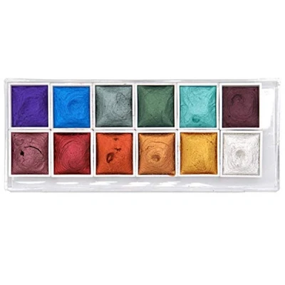 Image of Urstory1 Watercolour Paint Set, 12 Colors Professional Watercolor Kit, Metallic Glitter Art Supplies For Artists