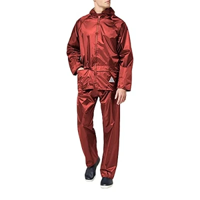 Image of Result RE95A Heavyweight Waterproof Jacket/Trouser Suit Red, Small