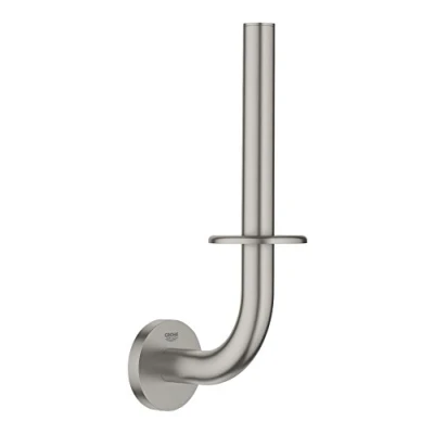 Image of GROHE Essentials Spare Toilet Paper Holder German Engineered, Metal In Stainless Steel Look and with Concealed Fastening 40385DC1