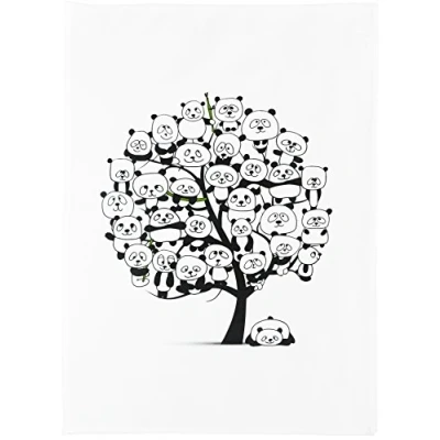 Image of Half a Donkey Tree of Pandas Large Cotton Tea Towel