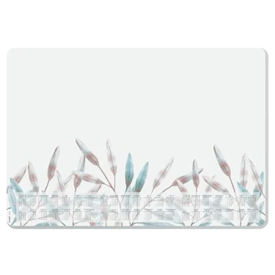 Image of SIGEL HO303 Paper Desk Pad, with 3 Year Calendar, A2 (59.5 x 41 cm), Design Frosted Leaves, 80gsm, 30 Sheets