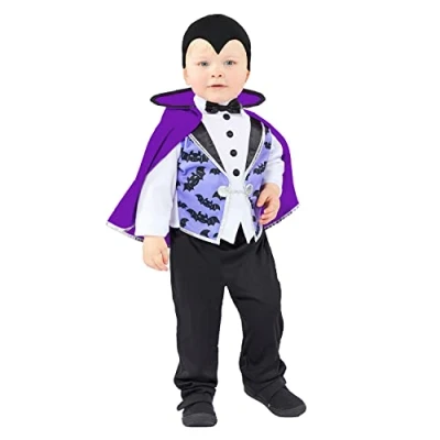 Image of amscan 9914747 Childs Toddlers Baby Lil Vamp Fancy Dress Vampire Costume Kids Gothic Halloween (4 6 Years)