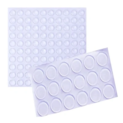 Image of Soft Close Door Buffers, 118 Pcs Clear Silicone Cupboard Stoppers Rubber Dampers Furniture Stops Buffer for Stop Slamming, Bumper Stopper Pads Feet Glass Cup etc (2 Size)