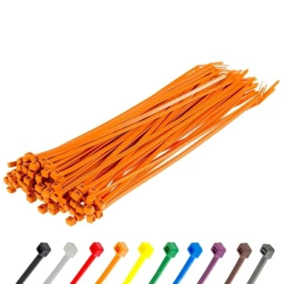 Image of Gocableties Orange Cable Ties, 300mm x 4.8mm, Pack of 100, 12&quot; Premium Nylon Zip Multi Purpose Plastic Tie Wraps, Secure Self Locking Mechanism, for Home, Garden, Office and DIY