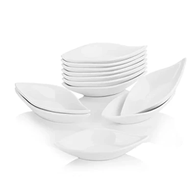 Image of MALACASA Ramekins Set of 12, 35ML Porcelain Dipping Bowls Small Creme Brulee Soufflé Dishes Baking Dish Sauce Dishes, Oven Safe, Ivory White