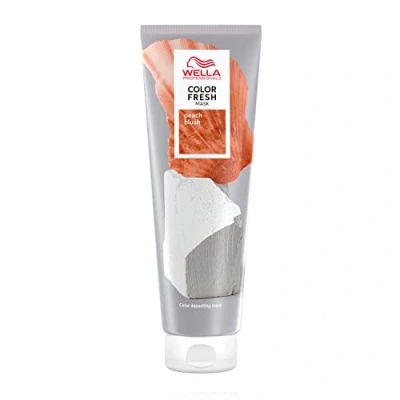 Image of Wella Professionals Color Fresh Mask Temporary Refresh Treatment, Semi Permanent Hair Dye, Gloss Treatment for Copper Hair, Peach Blush 150ml