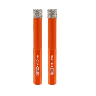 Image of BGTEC Dry Diamond Drill Bits 2pcs 10mm Hex Shank for Granite Marble Porcelain Tile Ceramic