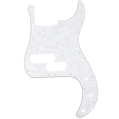 Image of Musiclily Pro 5 String 13 Hole Contemporary P Bass Pickguard for Fender Mexican Precision Bass, 4Ply White Pearl