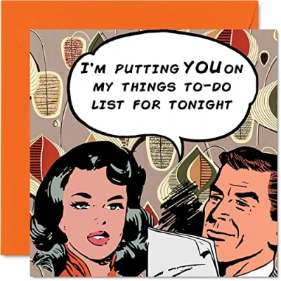 Image of Funny Anniversary Card for Girlfriend Boyfriend Wife Husband Things To Do Rude Birthday Men Him Women Her, 145mm x Cute Valentine&#039;s Day Greeting Cards Fiance Fiancee