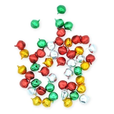 Image of celloexpress 11.5mm Christmas Mix 2 Jingle Bells Mini Craft DIY Festive Decorations Gift Wrap (Pack of 50)