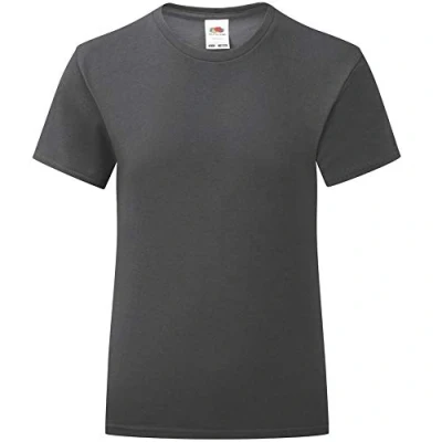Image of Fruit of the Loom T Shirt Girls, dark grey
