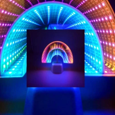 Image of EONLY Mirror Tunnel Light, 3D Light Night Lamps Infinity Lights Led Lamp (Rainbow)