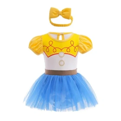 Image of Lito Angels Baby Girls Jessie Fancy Dress Up Costume Infant Onesie Bodysuit Romper Birthday Outfits with Headband Age 18 24 Months