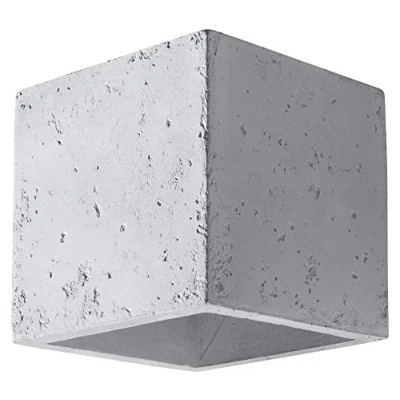 Image of SOLLUX Lighting SL.0487 Quad Wall Light Modern Design with Rectangular Shade Made of Concrete Interchangeable GU10 Bulb, 1 x 40 W Concrete, 10 12 cm, Grey