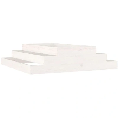 Image of vidaXL Planter White 110x110x27 cm Solid Wood Pine