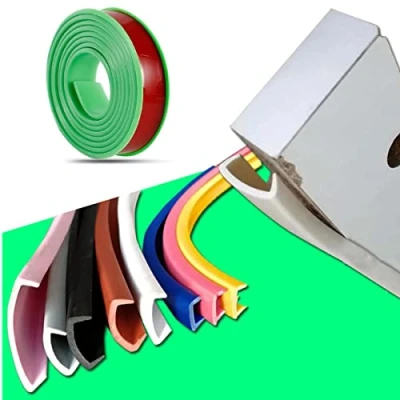 Image of Furniture Banding U Shaped TPE Edge Guard Strips, Wooden Board Edging Strips for Cabinet Wardrobe Table Worktop Wood and Cut Outs, Tape, (3mx36mm,Green)