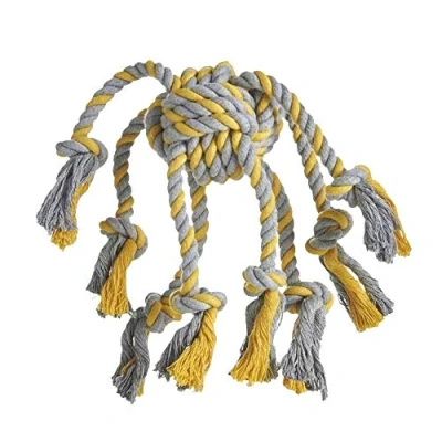 Image of Sharples Rope Octopus Dog Toy (One Size) (Grey/Yellow)