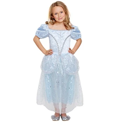 Image of Girls Cinderella Lost Shoe Princess Fancy Costume Fairytale 4 6 Years Blue