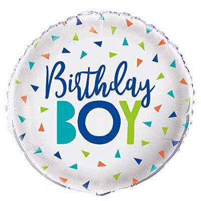 Image of Unique Party 54019 18&quot; Foil Confetti Birthday Boy Balloon