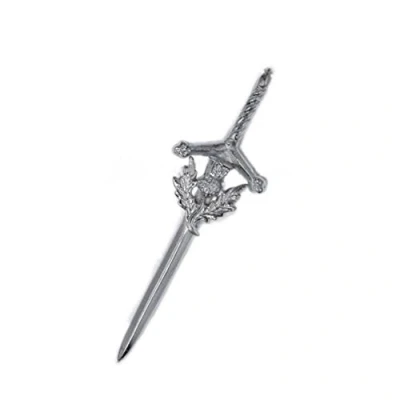 Image of The Scotland Kilt Company Thistle Pin Stainless Steel Claymore Sword Style for Kilts