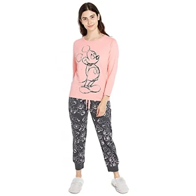 Image of Disney Women&#039;s Mickey Hand Drawn Pajama Set, Multi, 8 UK