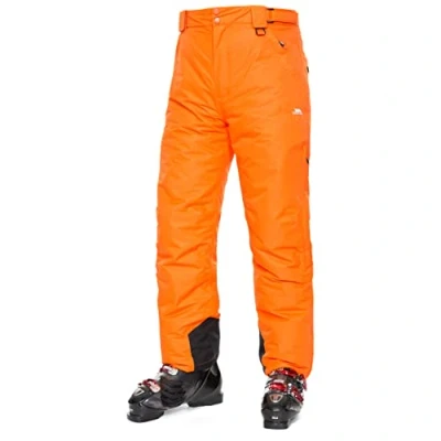 Image of Trespass Bezzy, Sunrise, L, Waterproof Ski Trousers with Ankle Zips, Gaiters &amp; Side Ventilation for Men, Large, Orange