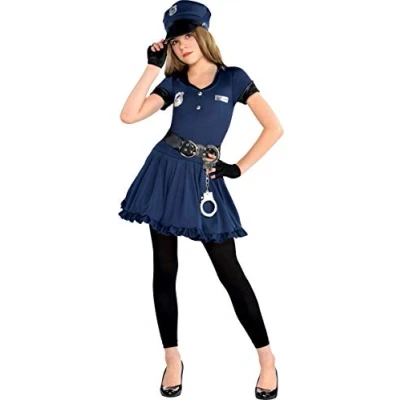 Image of amscan 999702 Childs Girls 12 14y Police Officer Cop Cutie Fancy Dress Party Costume