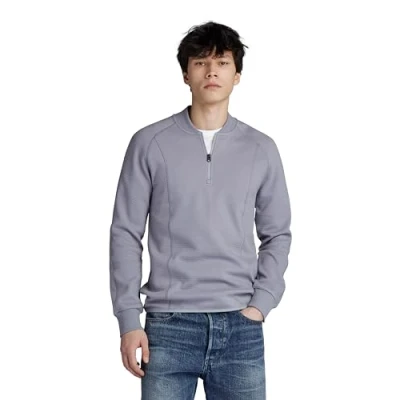 Image of G STAR RAW Men&#039;s Jirgi Half Zip Slim Tweeter, grey (dim D23512 D271 3885), L