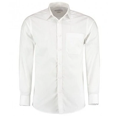 Image of Kustom Kit Mens Long Sleeve Tailored Poplin Shirt (18) (White)