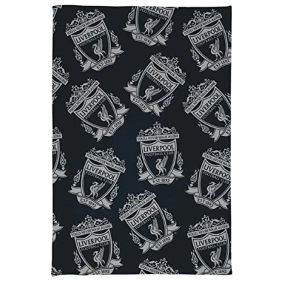 Image of Official Liverpool Fleece Blanket Throw Super Soft Charcoal Crests LIMITED EDITION, Multicolored, 150cm x 100cm