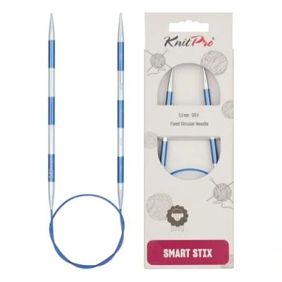 Image of KnitPro Knitting Pins: Circular, Metal Nylon, Blue, 5mm
