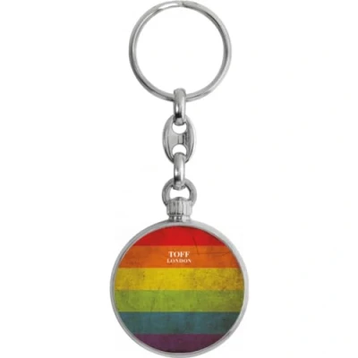 Image of Toff London Pride Vintage Texture Rainbow Keyring