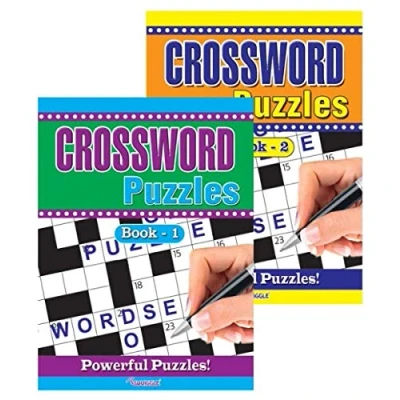 Image of Squiggle Martello P2164 A4 Crossword Puzzle Books, Set of 2
