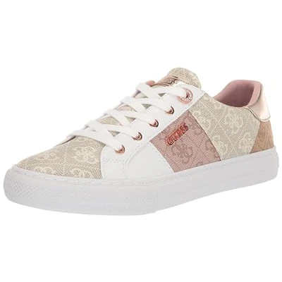 Image of GUESS Women&#039;s Loven Sneaker, Light Natural, 7 UK