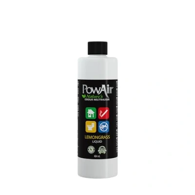 Image of PowAir Liquid Natural Odour Neutraliser Lemongrass Fragrance Versatile Control for Home, Car, Pets Ideal Cleaning Solutions, Sprayers, Diffusers (464ml)
