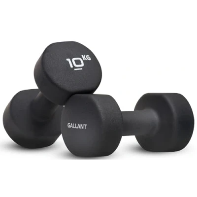 Image of Gallant 10kg Dumbbell Pair Neoprene Hand Weights Small Arm Weight For Home Gym Fitness Exercise Training, Women &amp; Men Dumbbells x 2