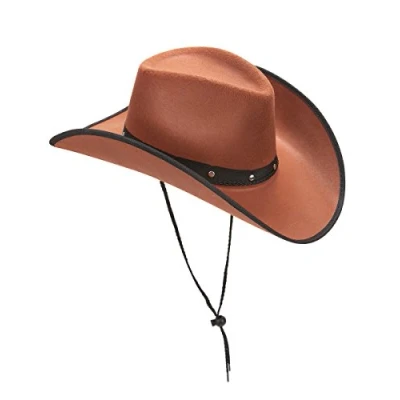Image of Boland Adult Wichita Cowboy Hat, Western Fancy Dress Accessory, Unisex, For Men and Women, Sheriff, Rodeo, Party, Festival, Halloween, Up, One Size, Brown