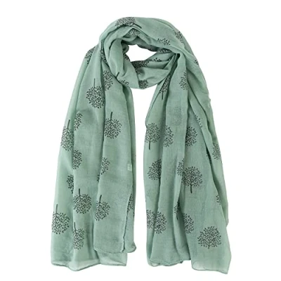 Image of London Scarfs Mulberry Tree Celebrity Designer Scarf Women s Shawl Wrap Ladies Long (Aqua Blue)