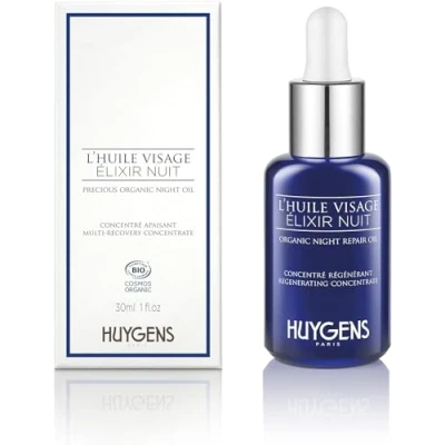Image of HUYGENS Elixir Night Oil Certified Organic 30mL Repair Regenerating Concentrate 100% Natural Vegan Made In France