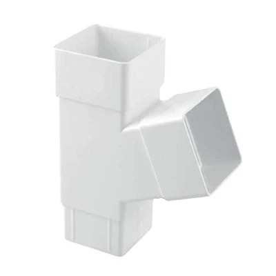 Image of White Square Downpipe Branch Connector, Freeflow Rain Water Systems