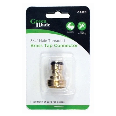 Image of Male Brass Threaded Tap Connector 3/4&quot; By Green Blade