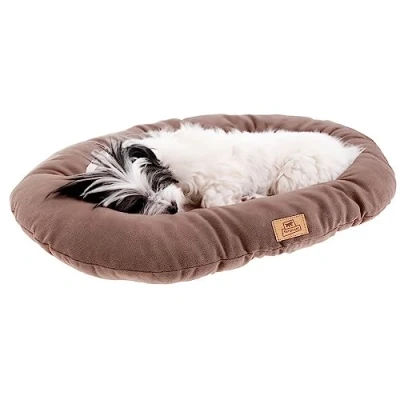 Image of Small Dog Bed RELAX MICROFLEECE 45, Soft and Washable Cat Cushion, Taupe