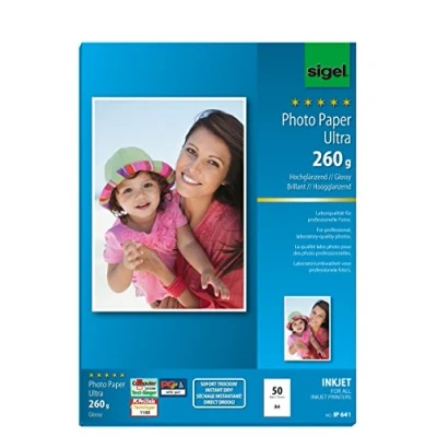 Image of SIGEL IP641 InkJet Ultra Photo Paper, glossy, 260 gsm, A4, 50 sheets